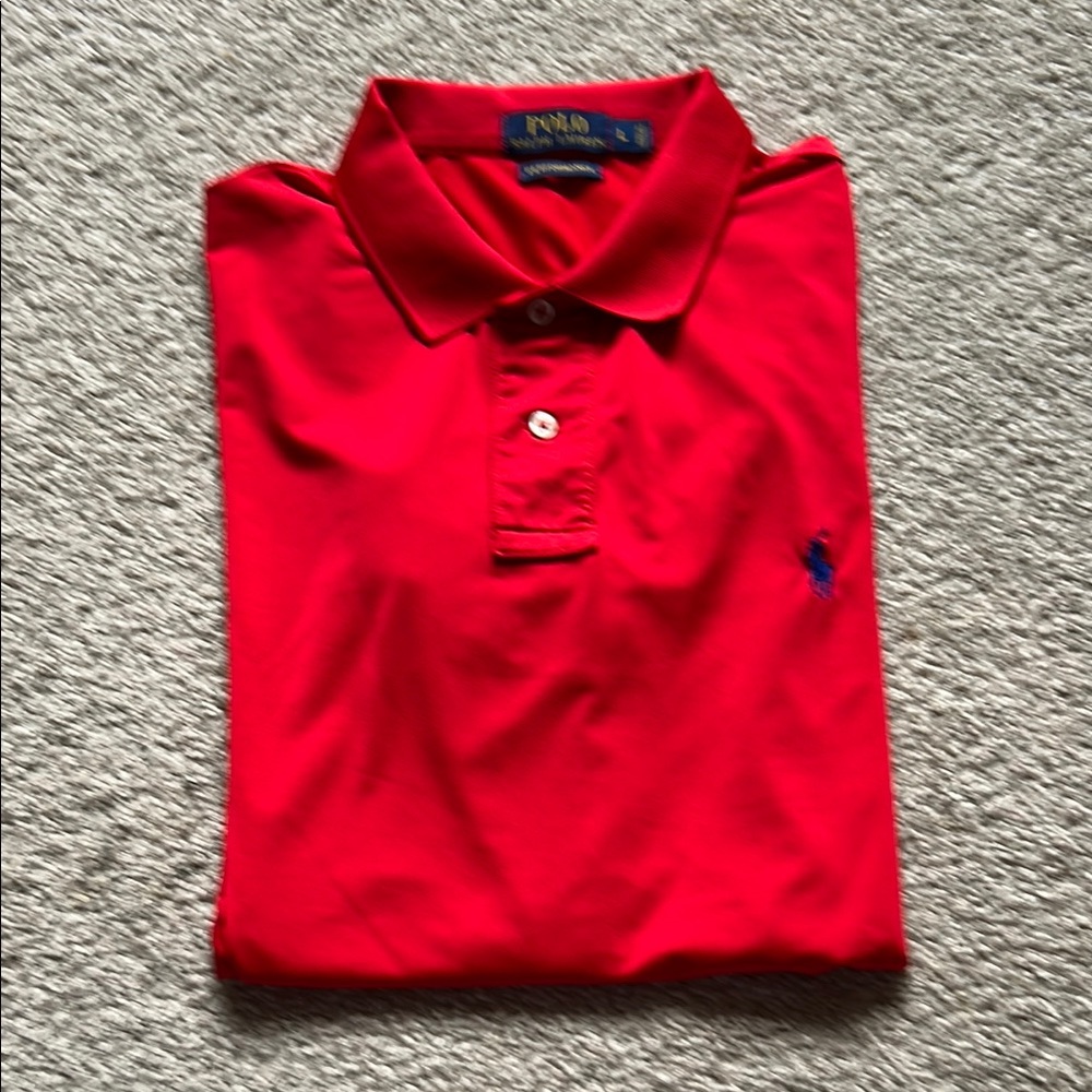 Ralph Lauren man performance red polo shirt ~ size L